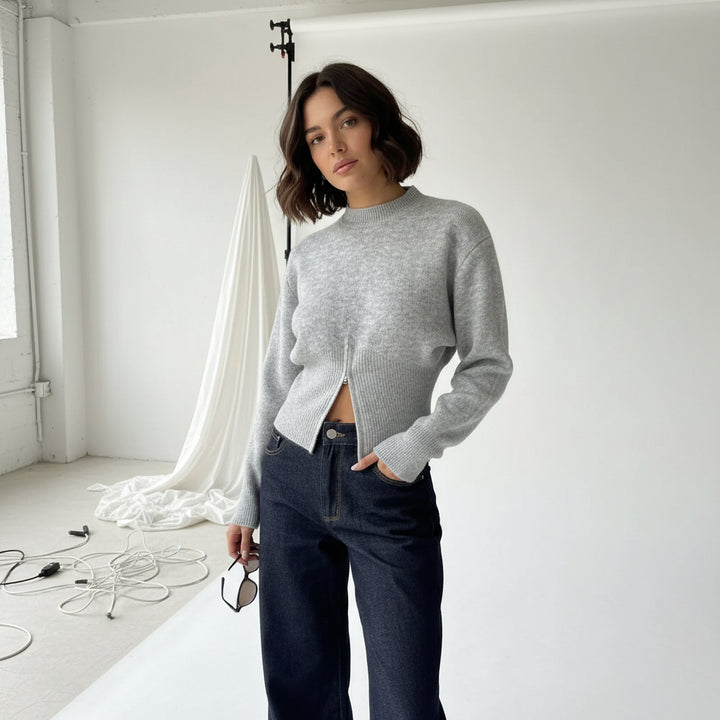 Nordic Edge Split-Hem Knit