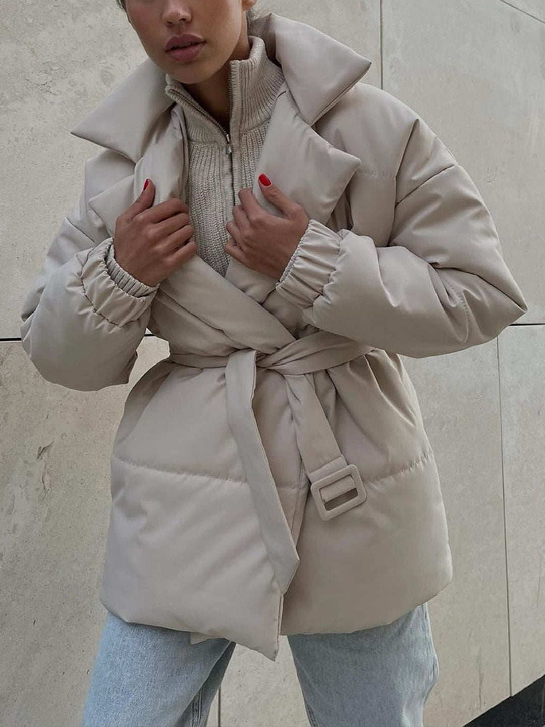 Cloudbound Belted Puffer Jacket