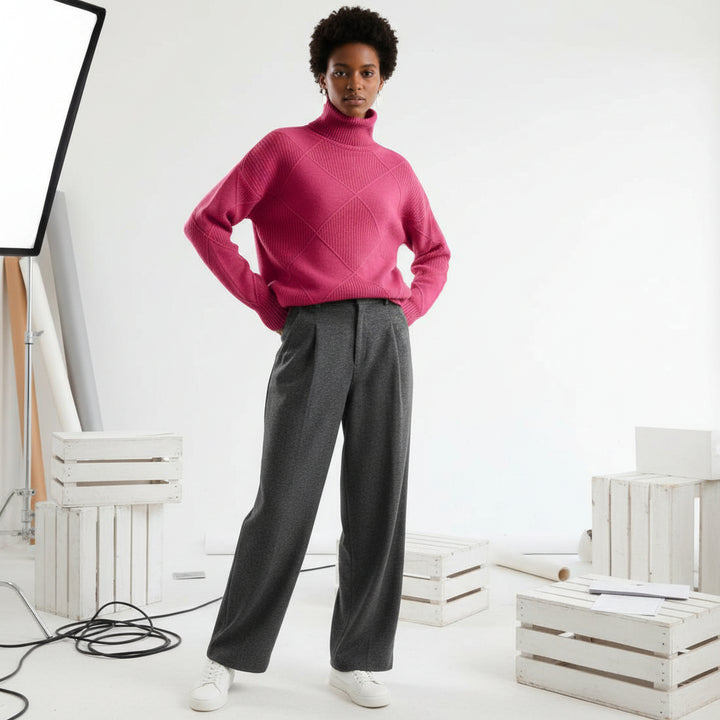 Ridgeweave Mock-Neck Knit Jumper