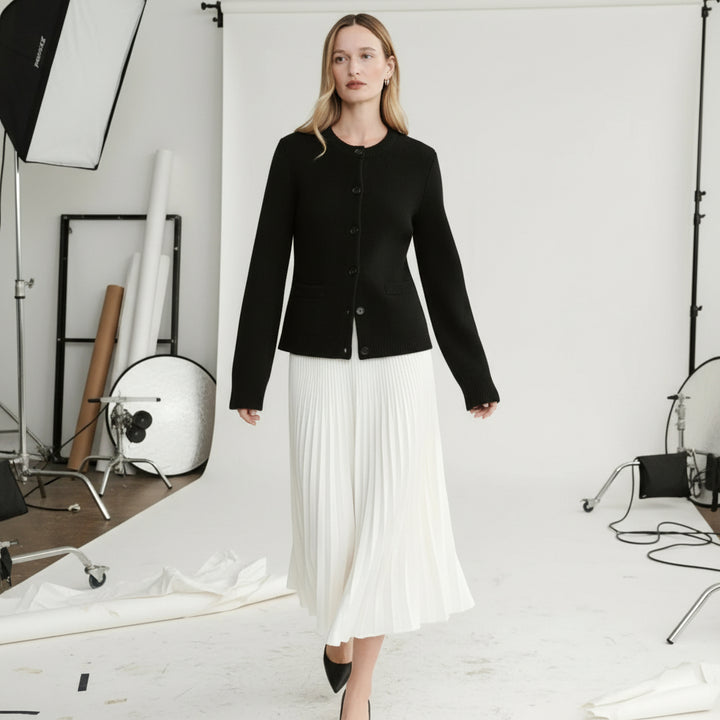 Wool Button Knit Cardigan