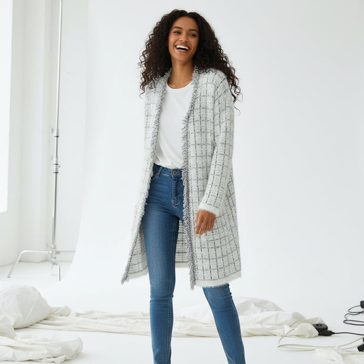 Bellevue Tweed Fringe Cardigan