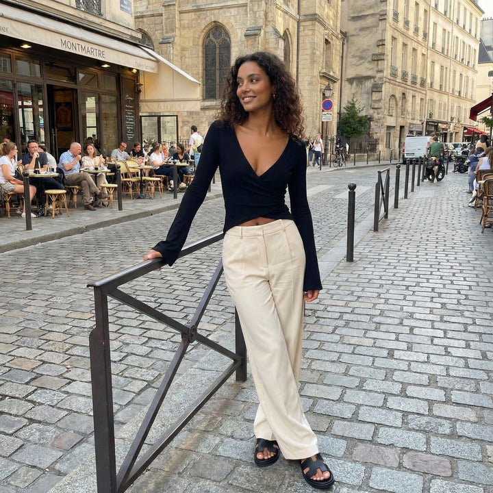 Stretch Knit Top - black