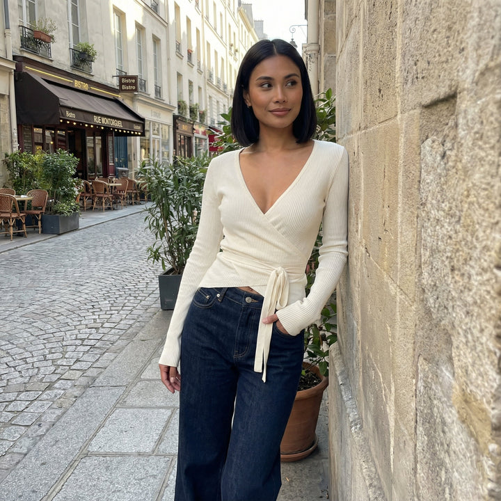 Stretch Knit Top - cream