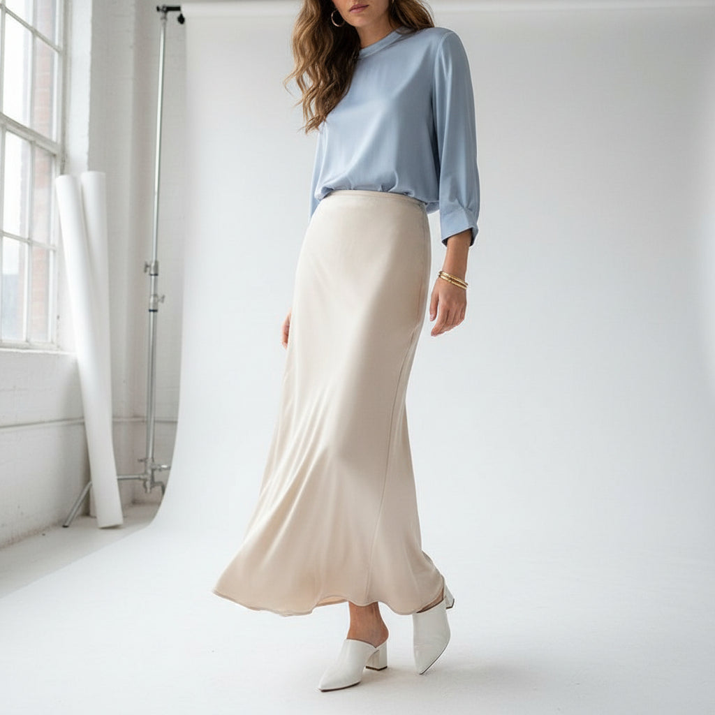 Satin Flow Maxi Skirt