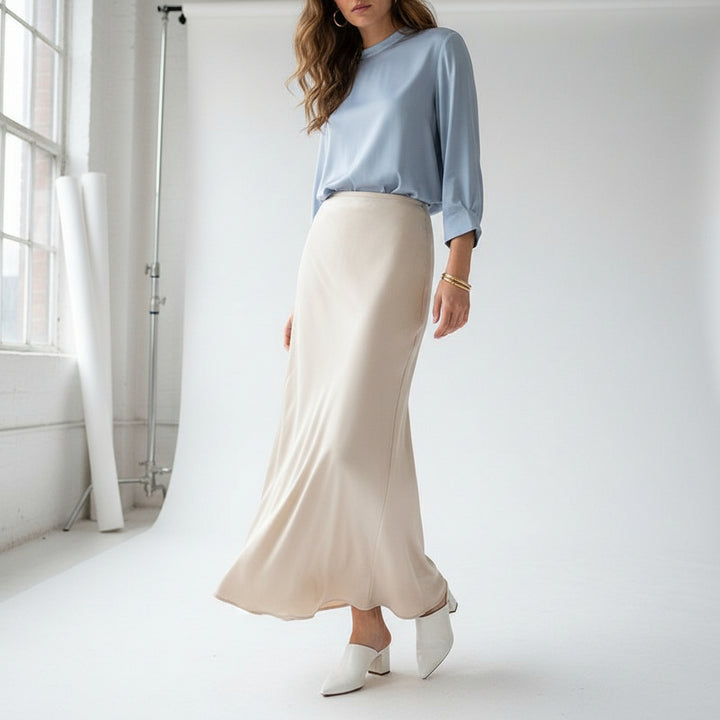Satin Flow Maxi Skirt