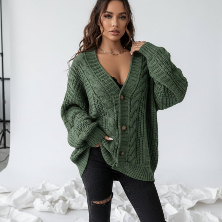 Cable Knit Slouch Cardigan