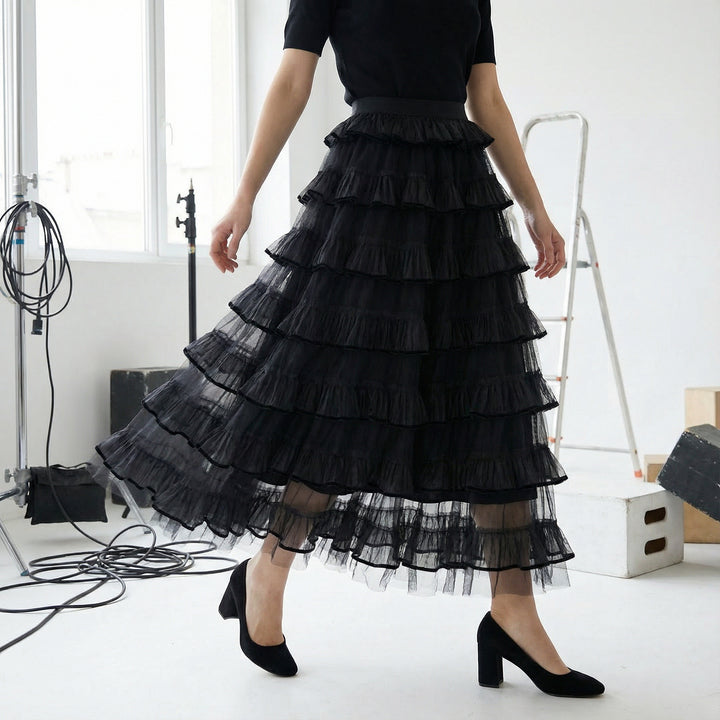 Cascade Tulle Maxi