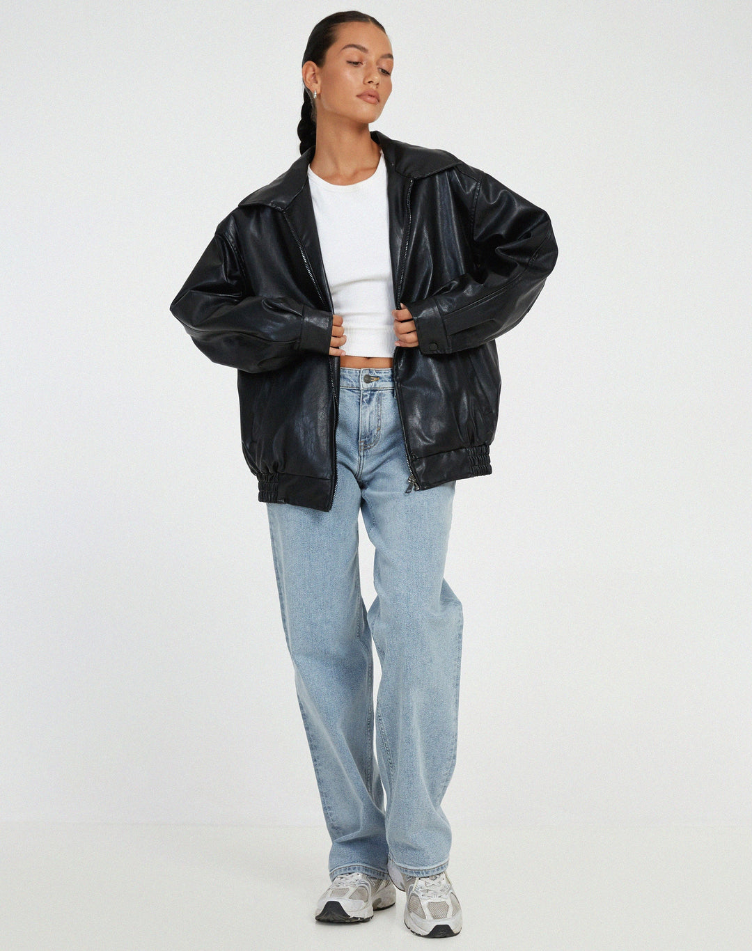 Harlin Oversized PU Zip Jacket