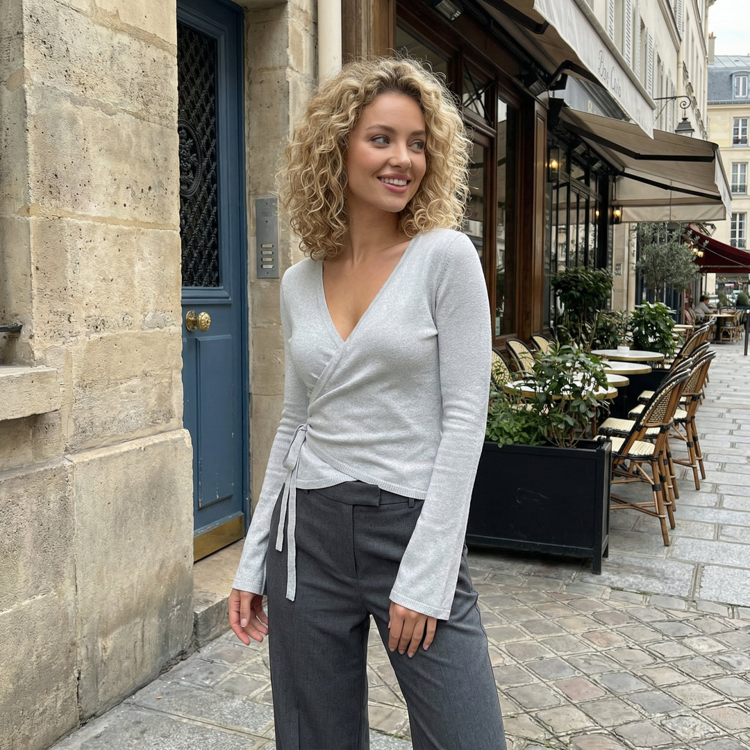 Stretch Knit Top - light grey