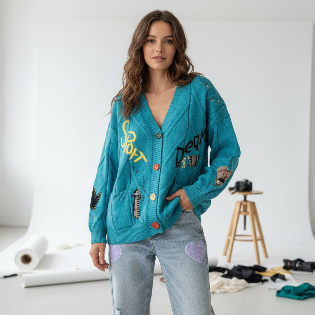 Graffiti Knit Cardigan