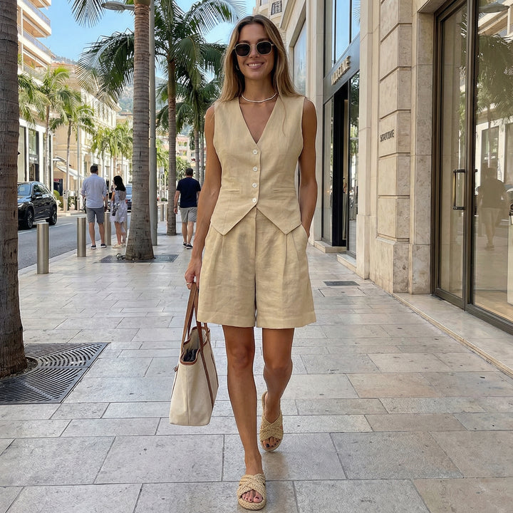 Sleeveless Vest & Shorts Set
