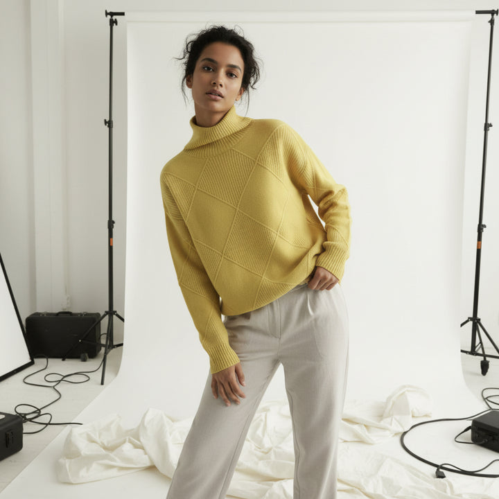 Ridgeweave Mock-Neck Knit Jumper