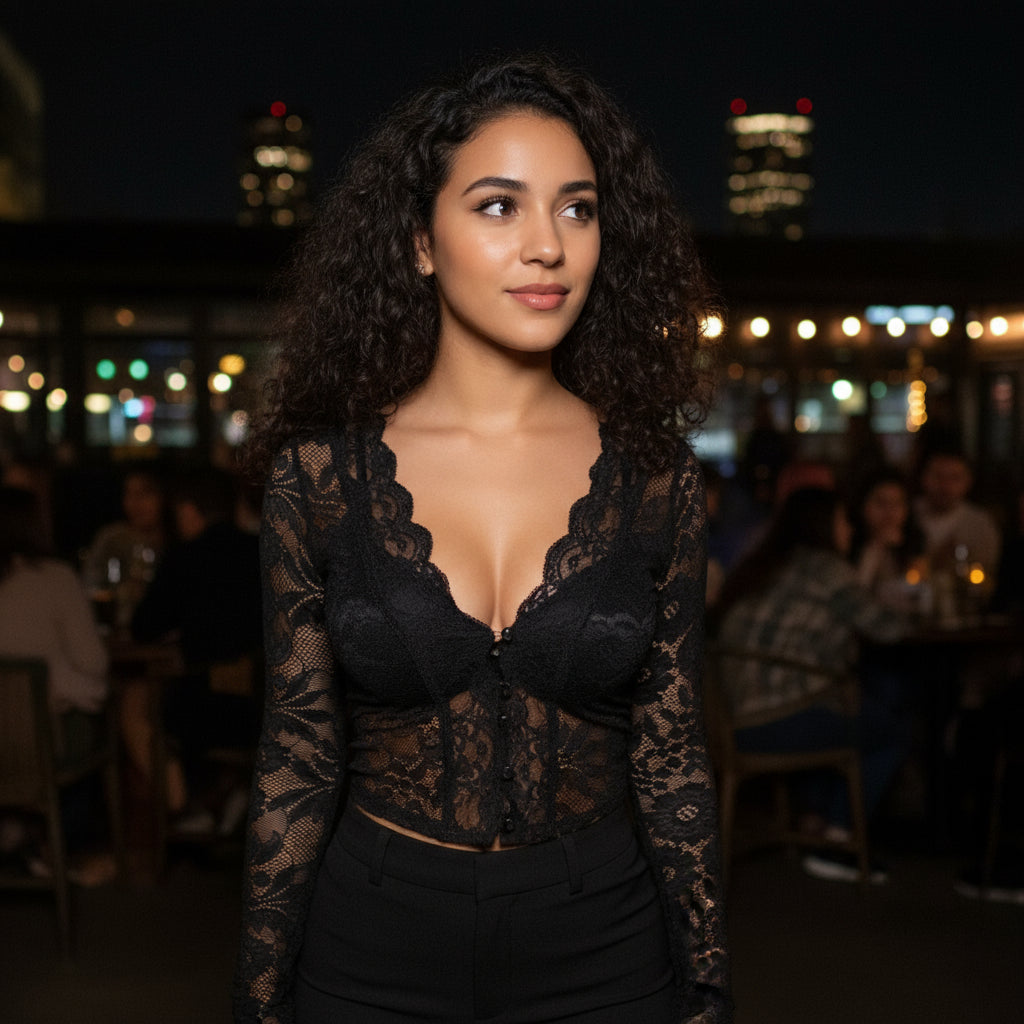 Glamour Lace Top - black