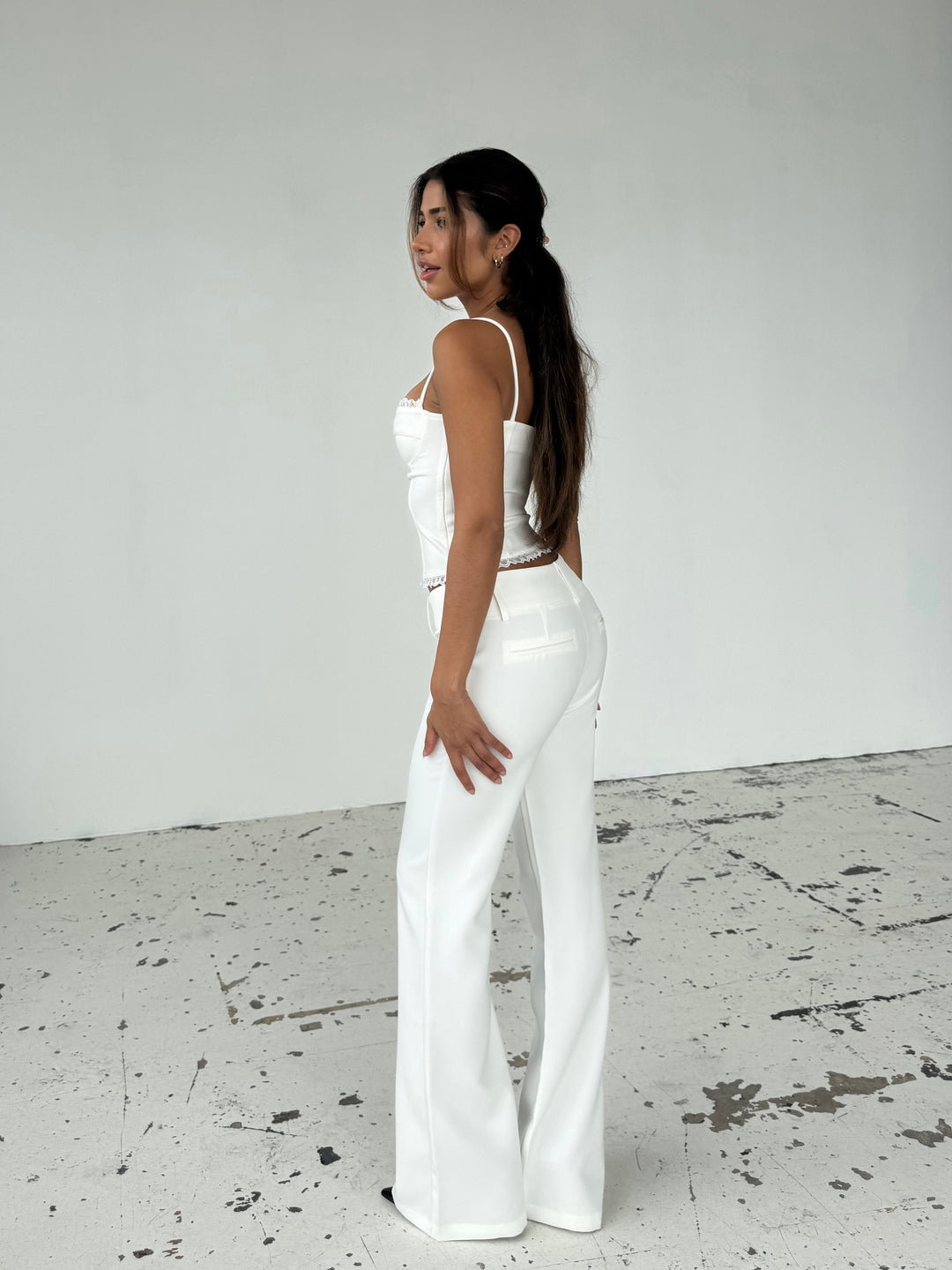 Lula lace corset top - white