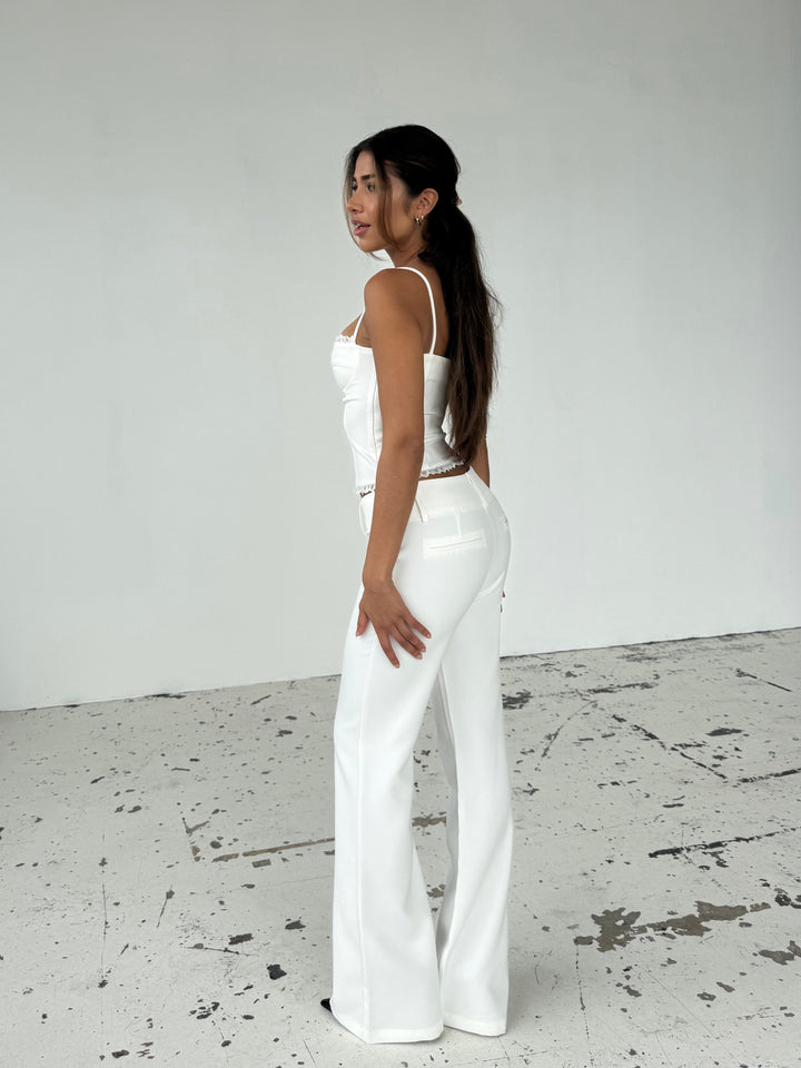 Lula lace corset top - white