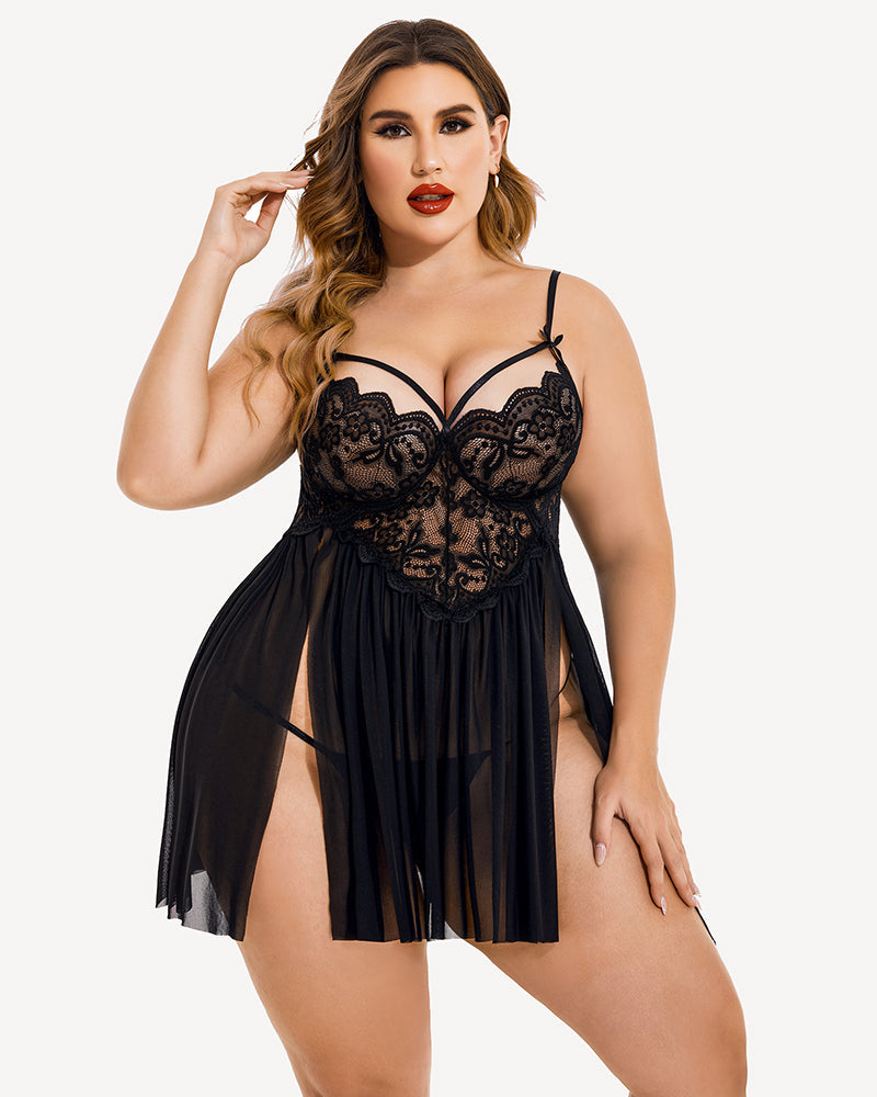 Veralyn – Plus Size Mesh Babydoll