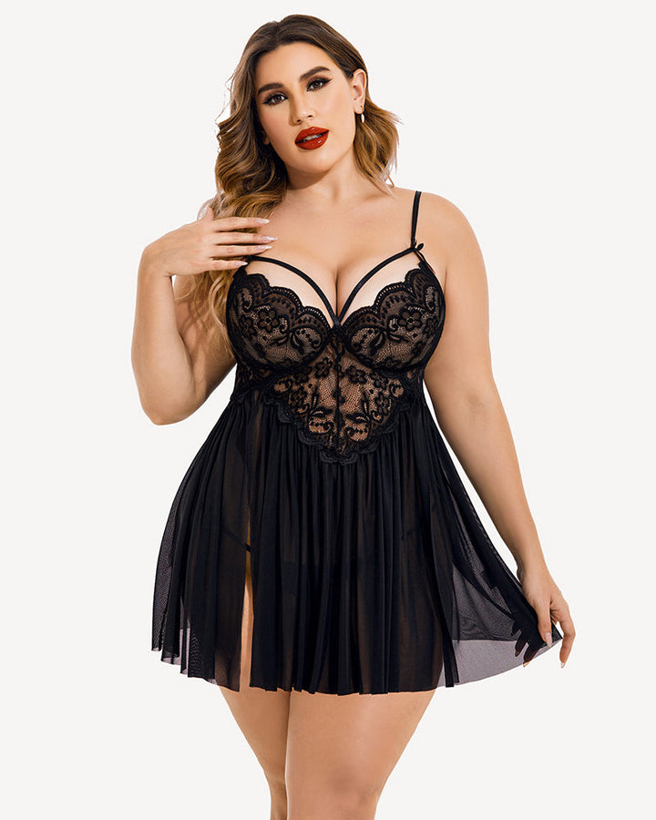 Veralyn – Plus Size Mesh Babydoll