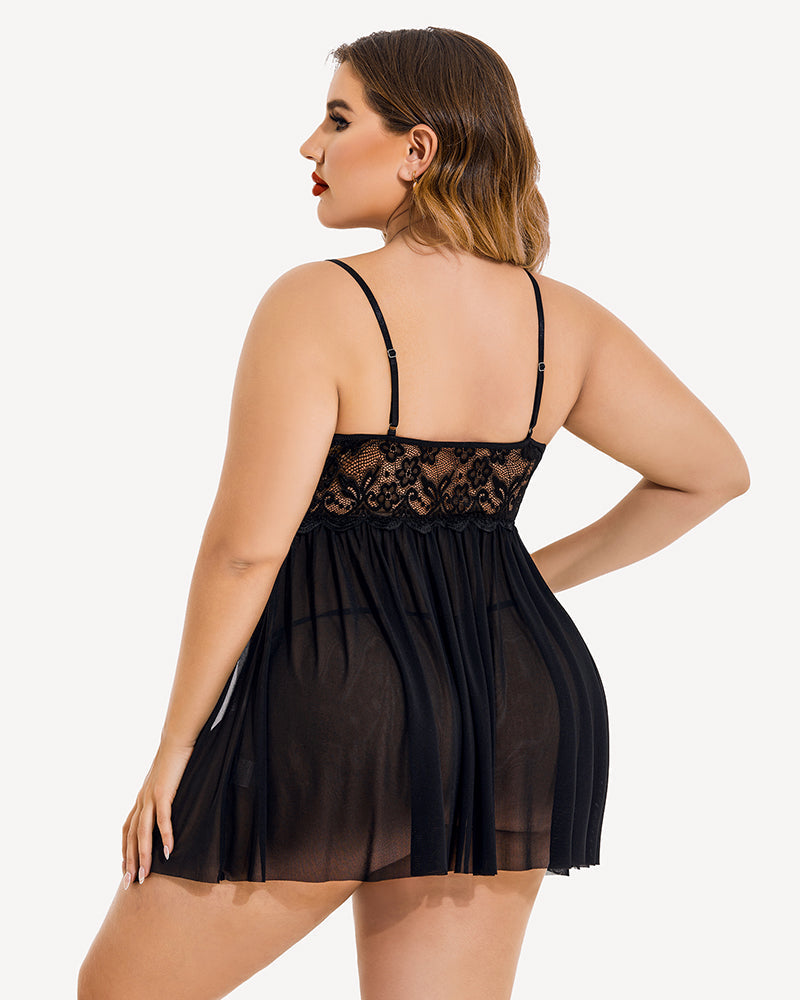Veralyn – Plus Size Mesh Babydoll