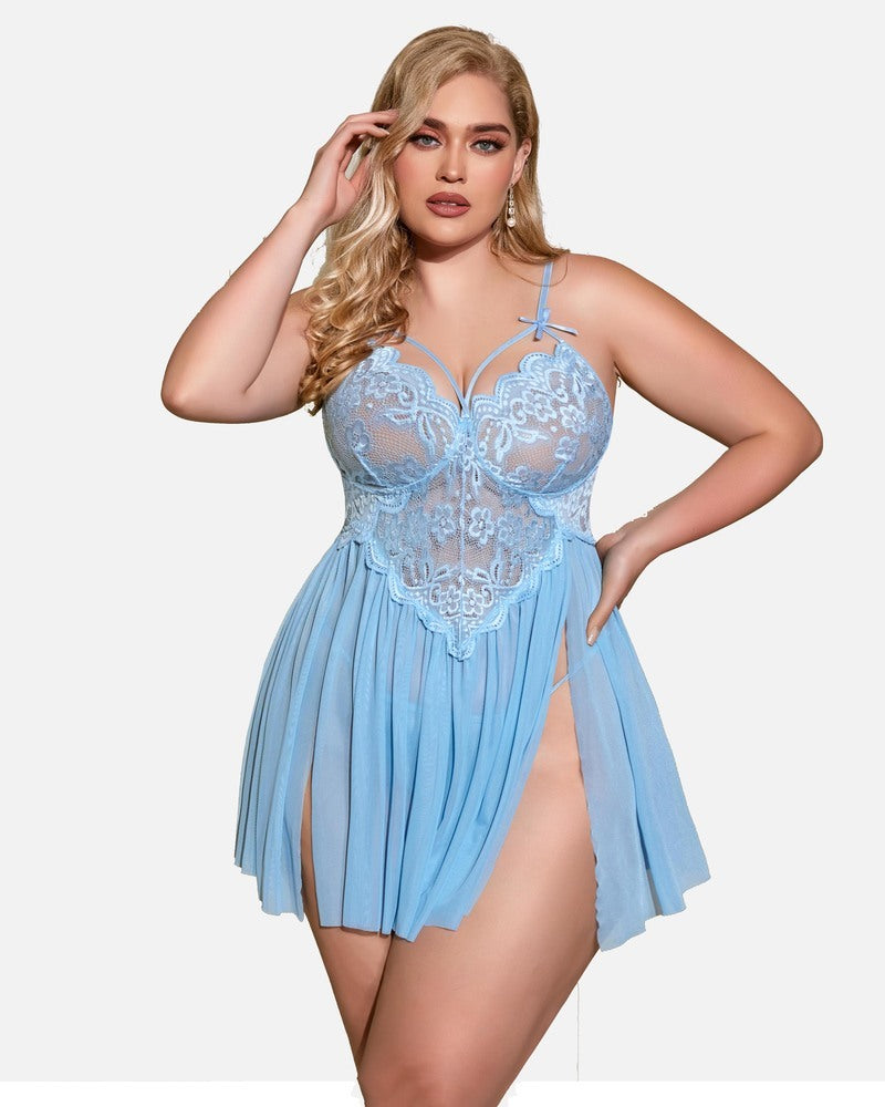 Veralyn – Plus Size Mesh Babydoll