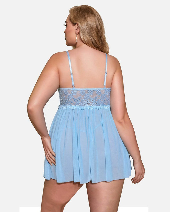 Veralyn – Plus Size Mesh Babydoll