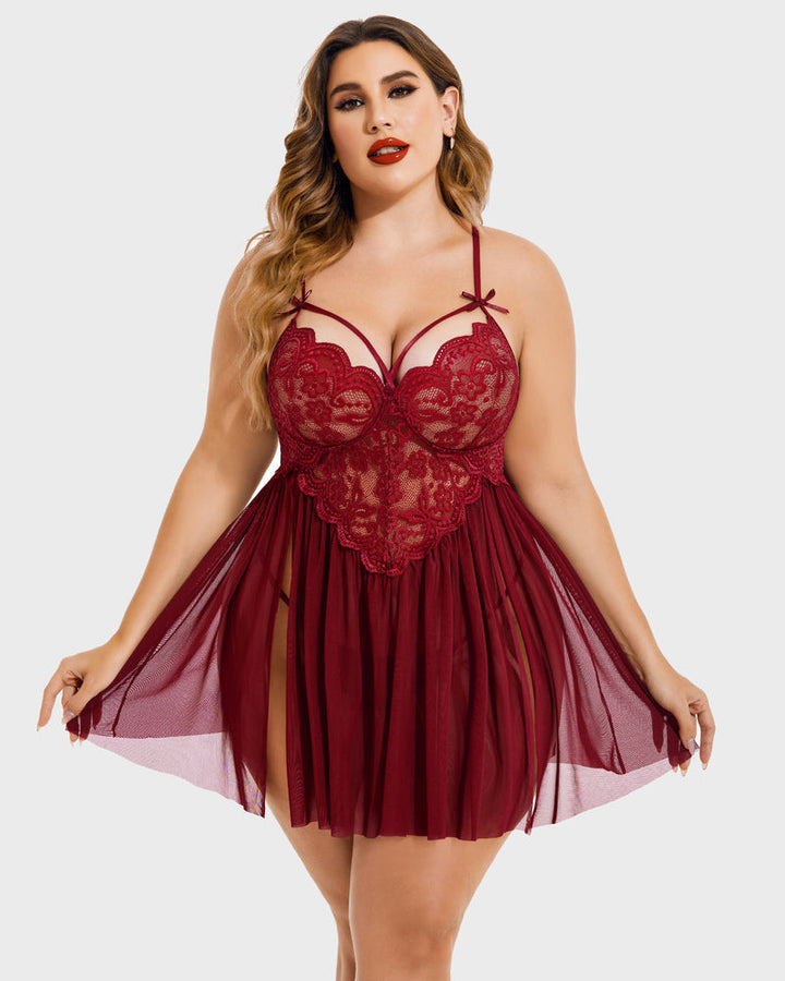 Veralyn – Plus Size Mesh Babydoll