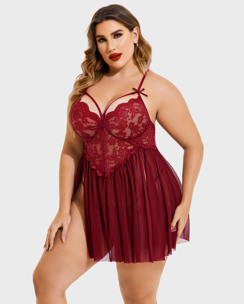 Veralyn – Plus Size Mesh Babydoll