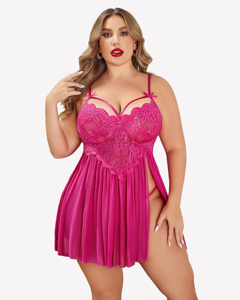 Veralyn – Plus Size Mesh Babydoll