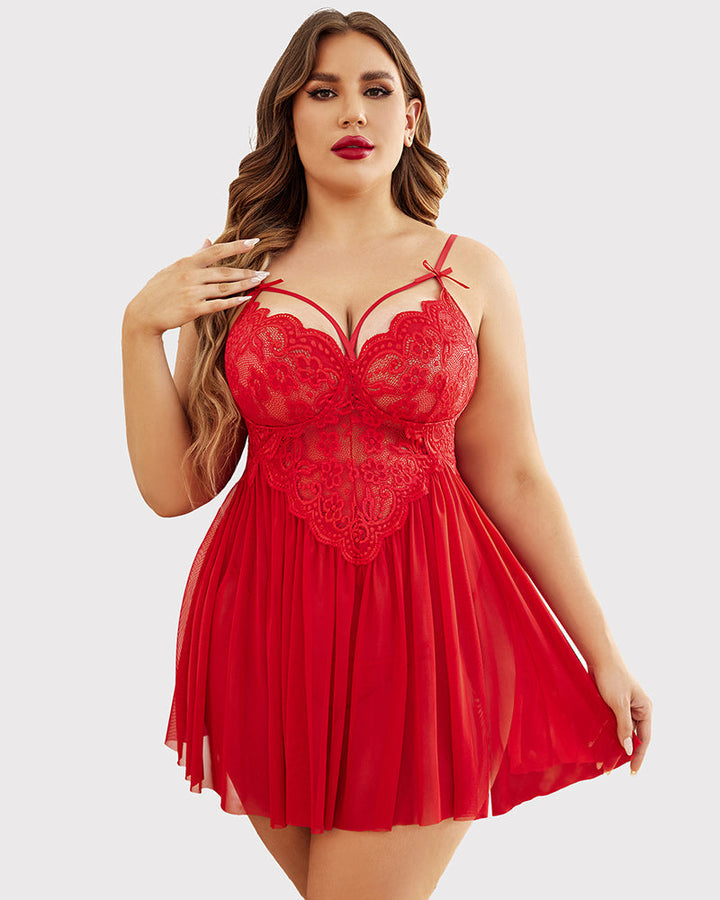 Veralyn – Plus Size Mesh Babydoll