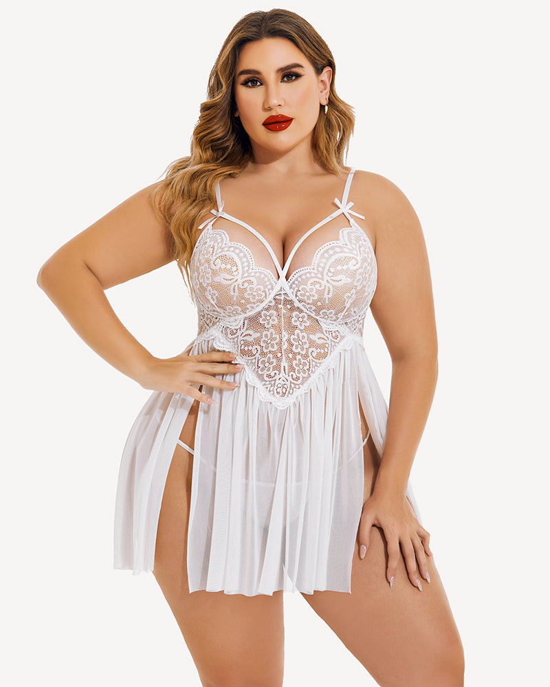 Veralyn – Plus Size Mesh Babydoll