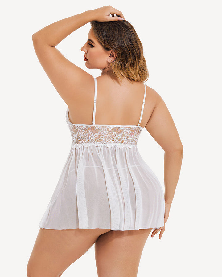Veralyn – Plus Size Mesh Babydoll