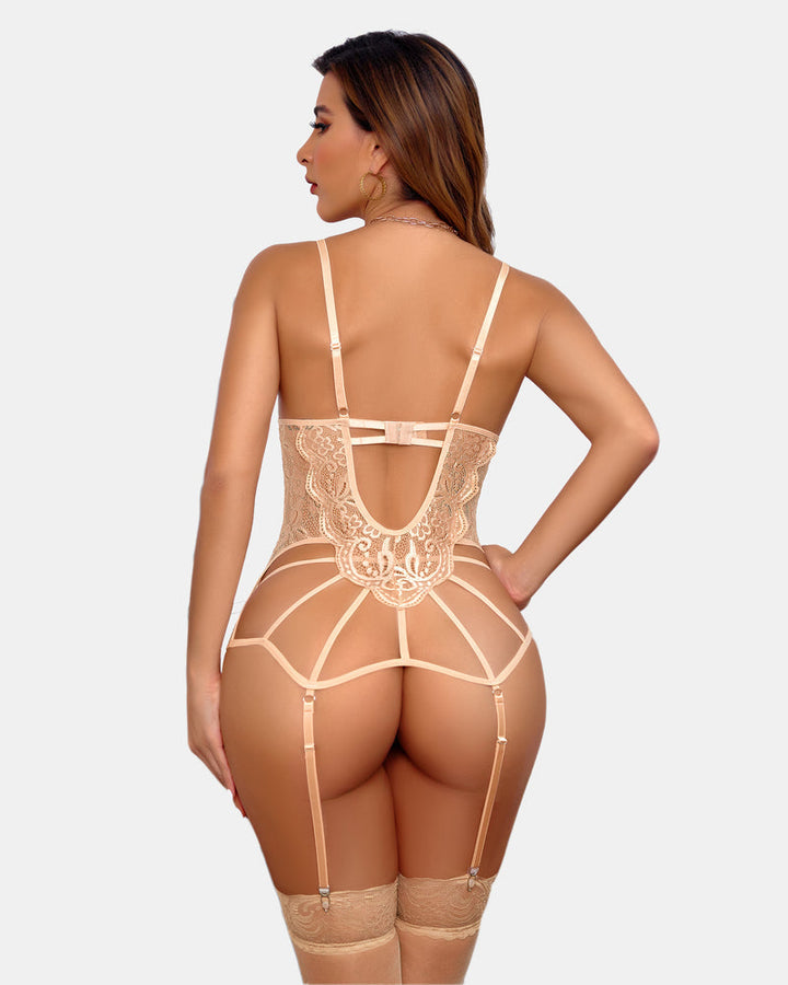 Thessaly – Lace Lingerie Set with Garter