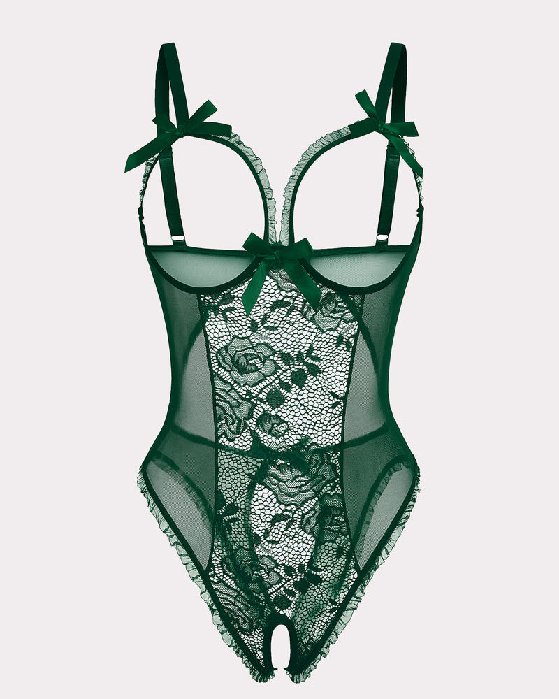Elyndra – Crotchless Lace Mini Bodysuit