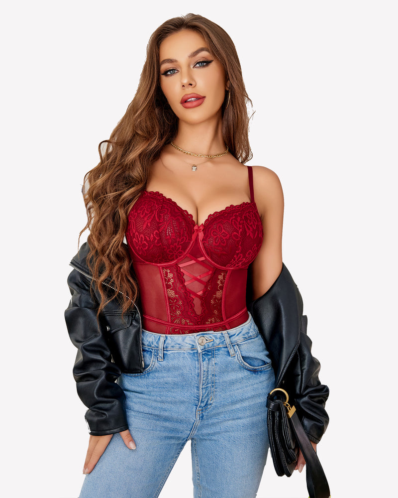Vyrielle – Floral Lace Corset Set