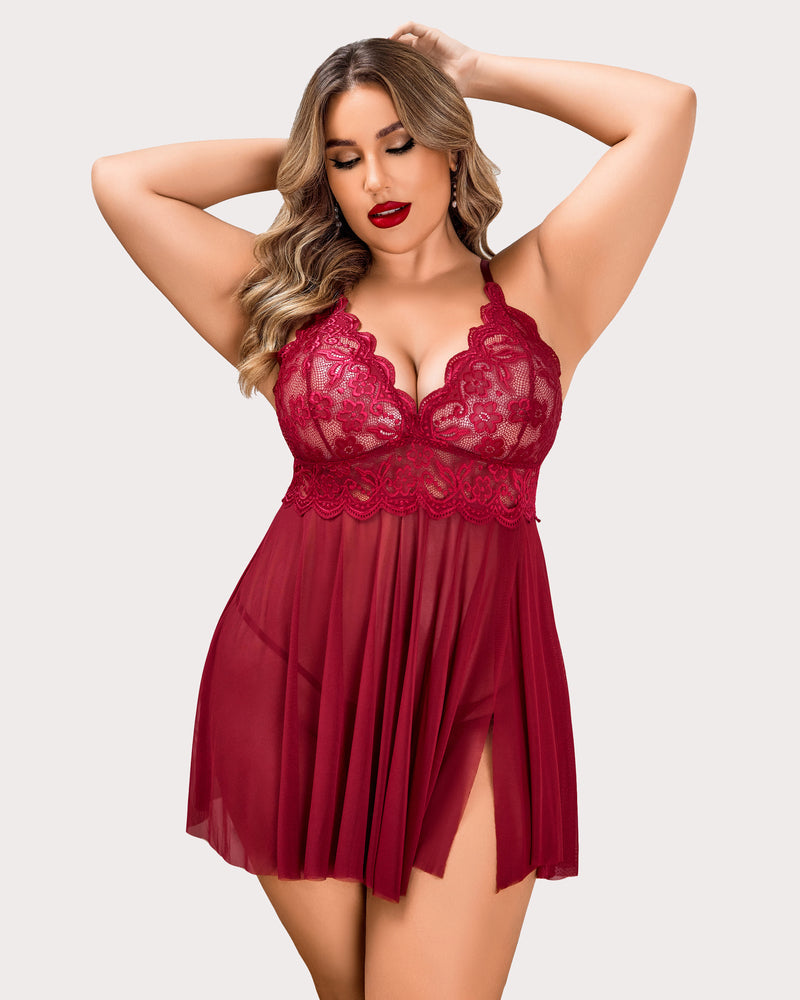 Evarielle – Plus Size Exotic Lace Lingerie Set