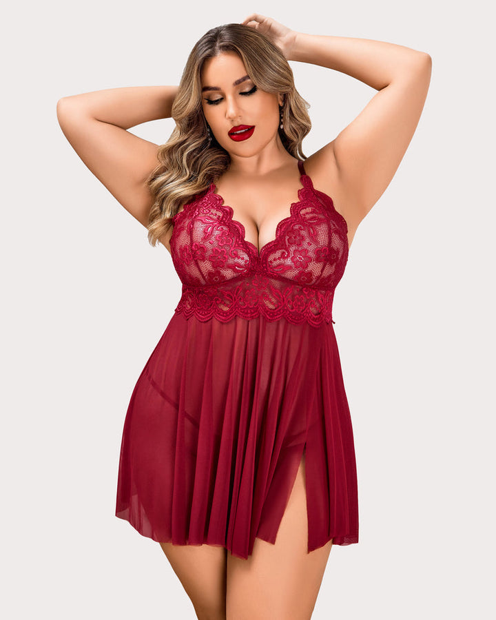 Evarielle – Plus Size Exotic Lace Lingerie Set