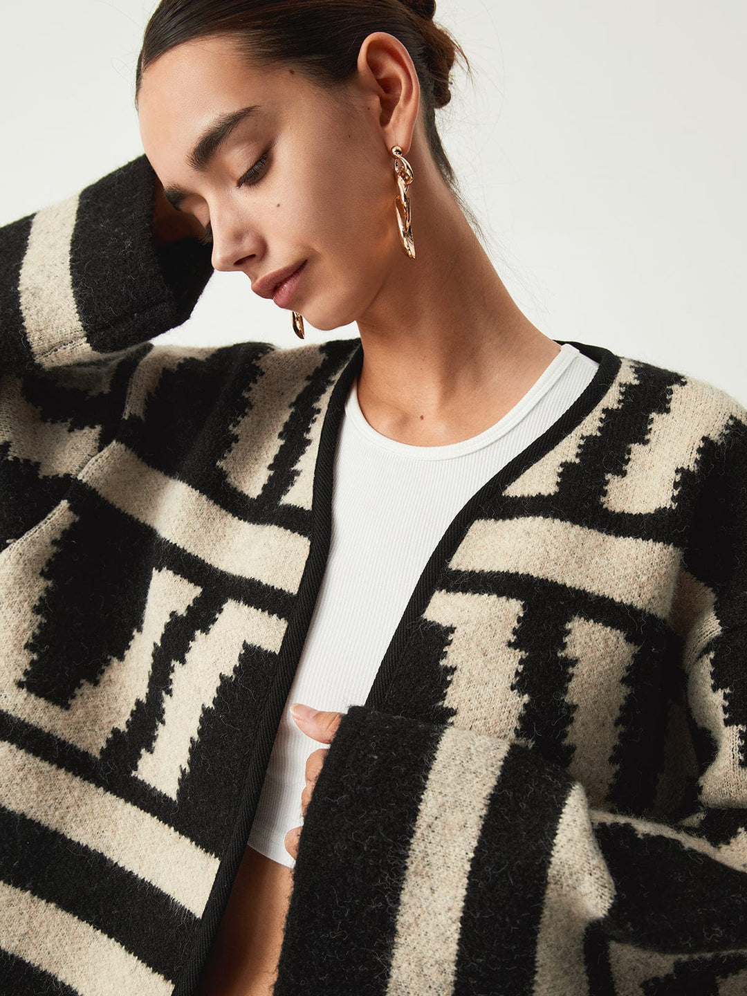 Andes Wool-Blend Wrap Cardigan