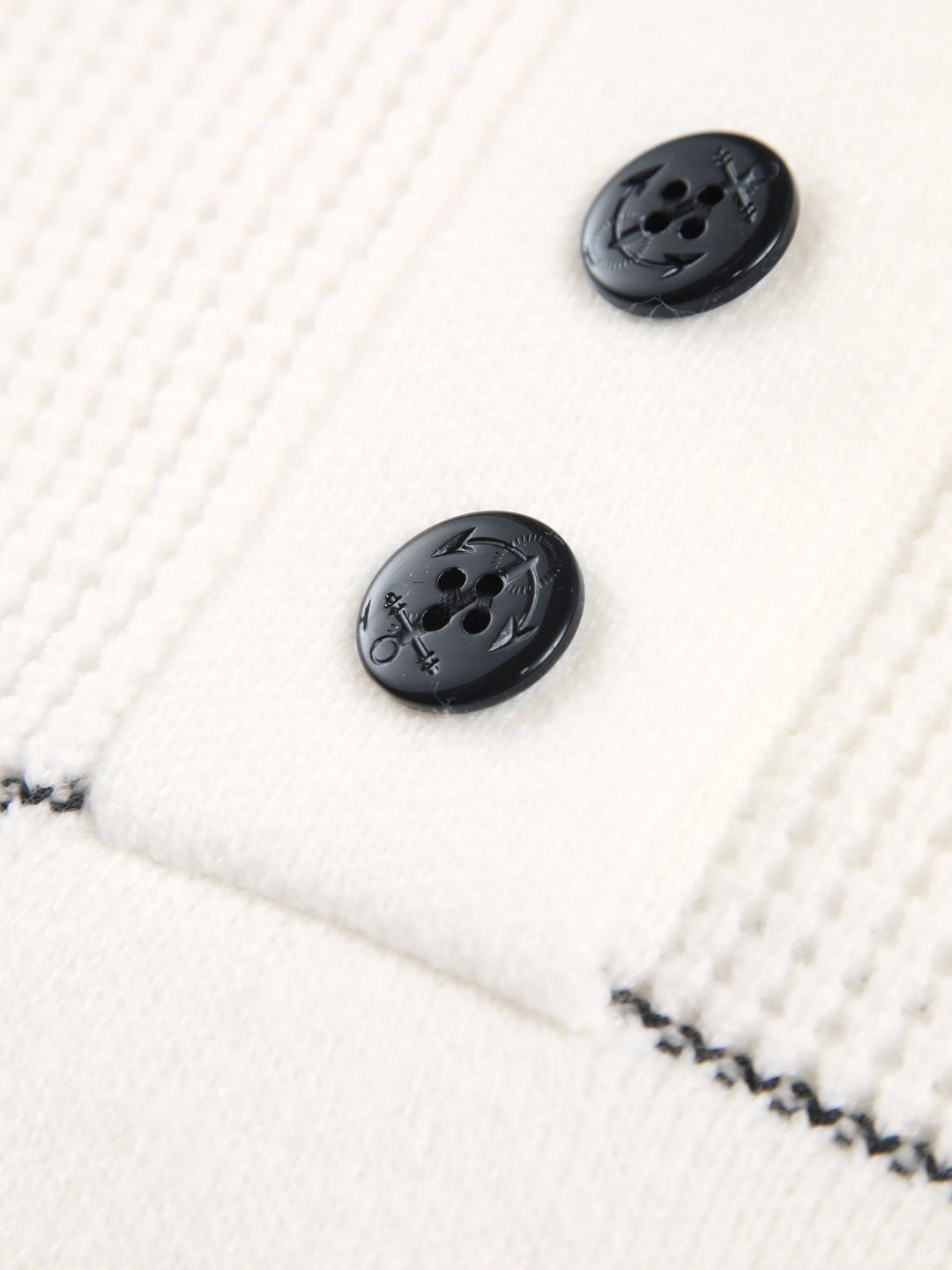 Striped High Collar Button Knit Sweater