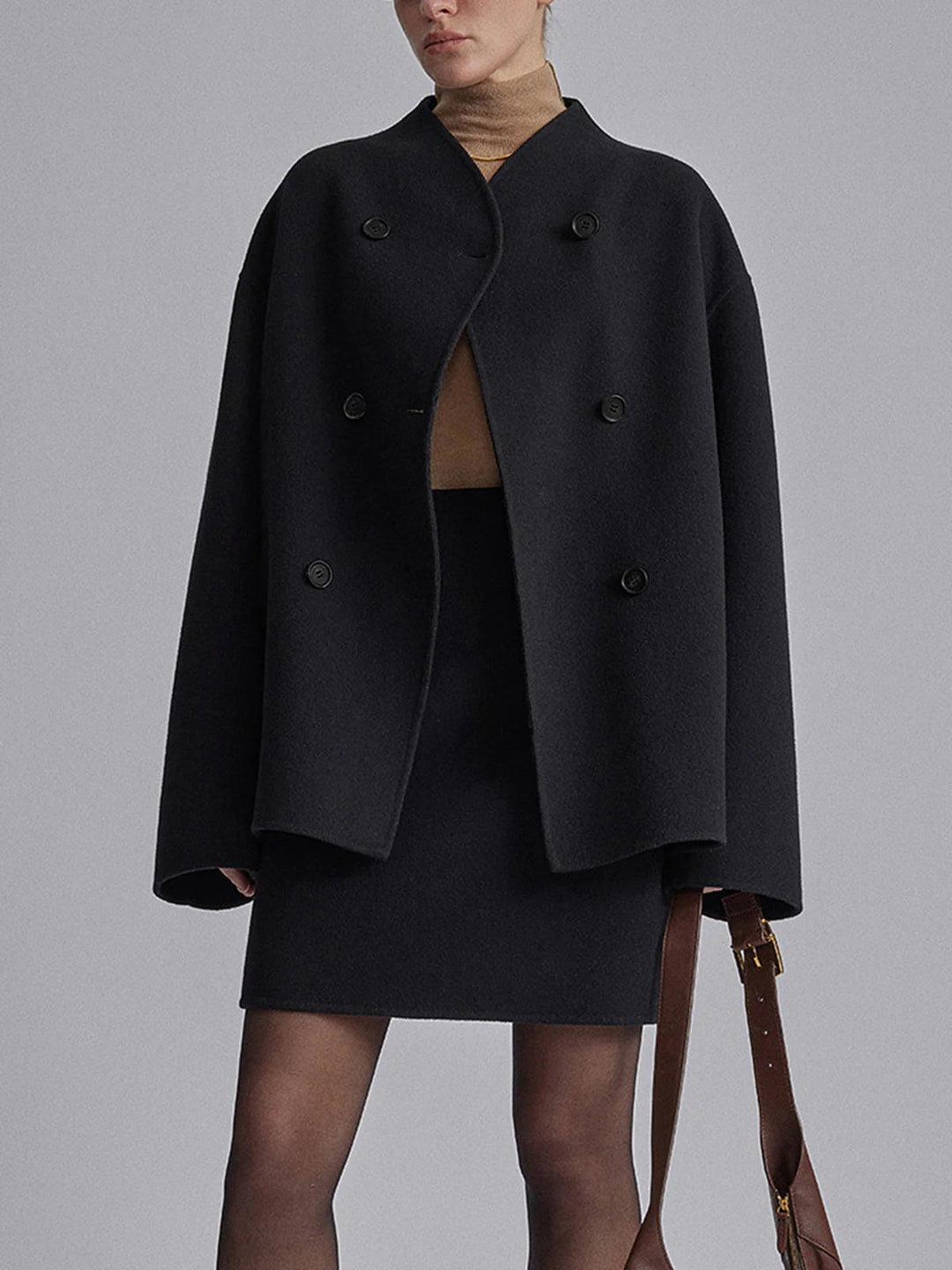 Sable Double-Breasted Coat