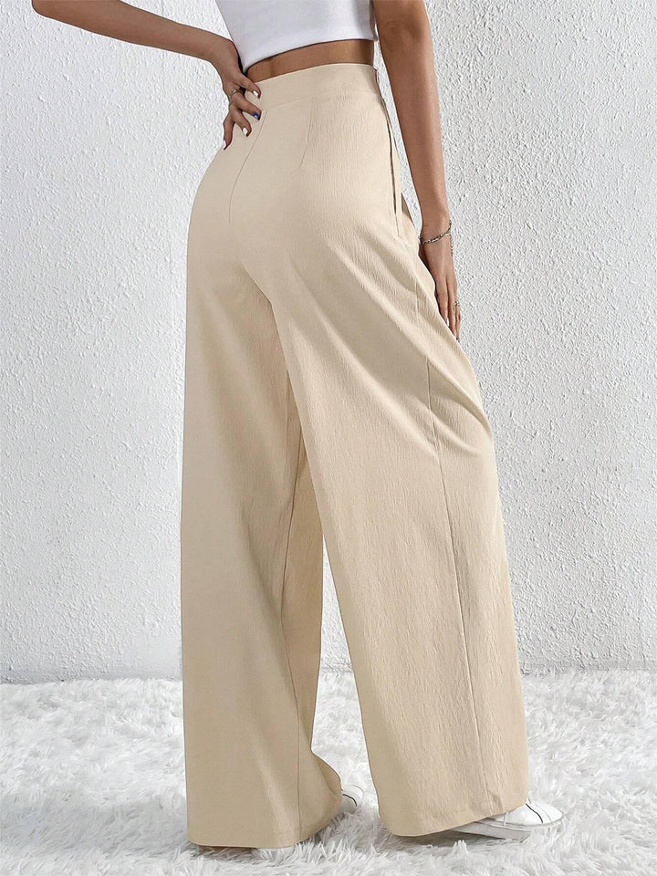 Oldmoney Style Pleated Wide Leg Pants