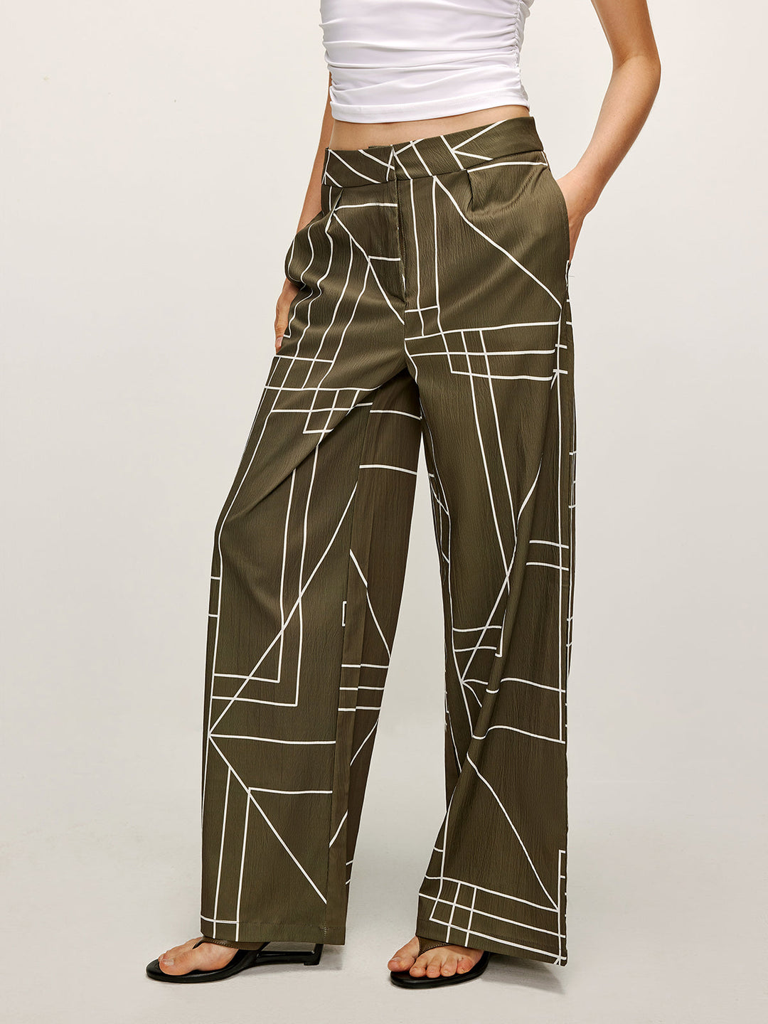 Luna Abstract Print Wide Leg Pants