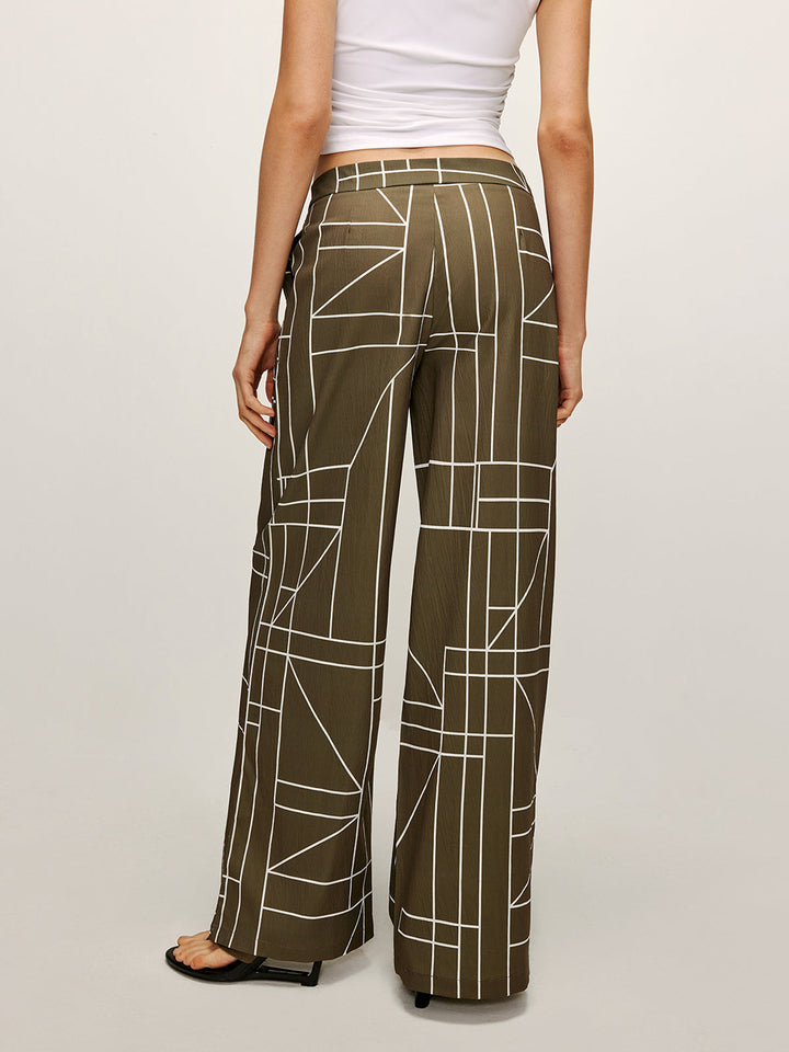 Luna Abstract Print Wide Leg Pants