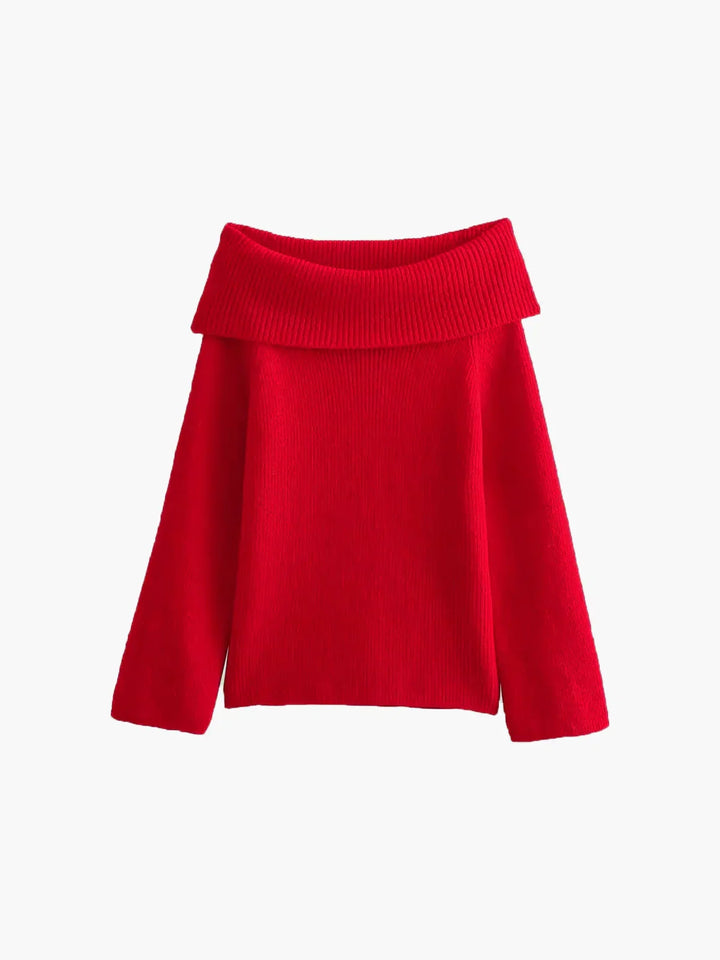 Off-Shoulder Loose Sweater