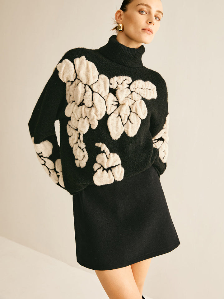 Lily Luxe Floral Knit Sweater