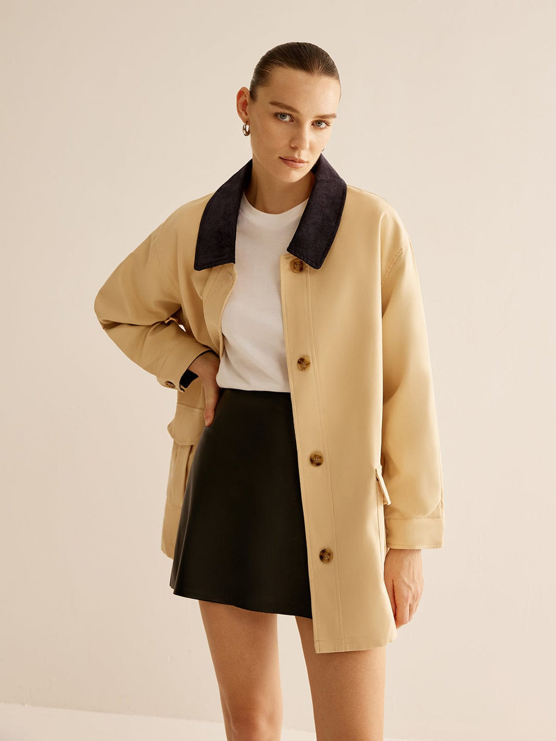 Khaki Edge Trench Coat