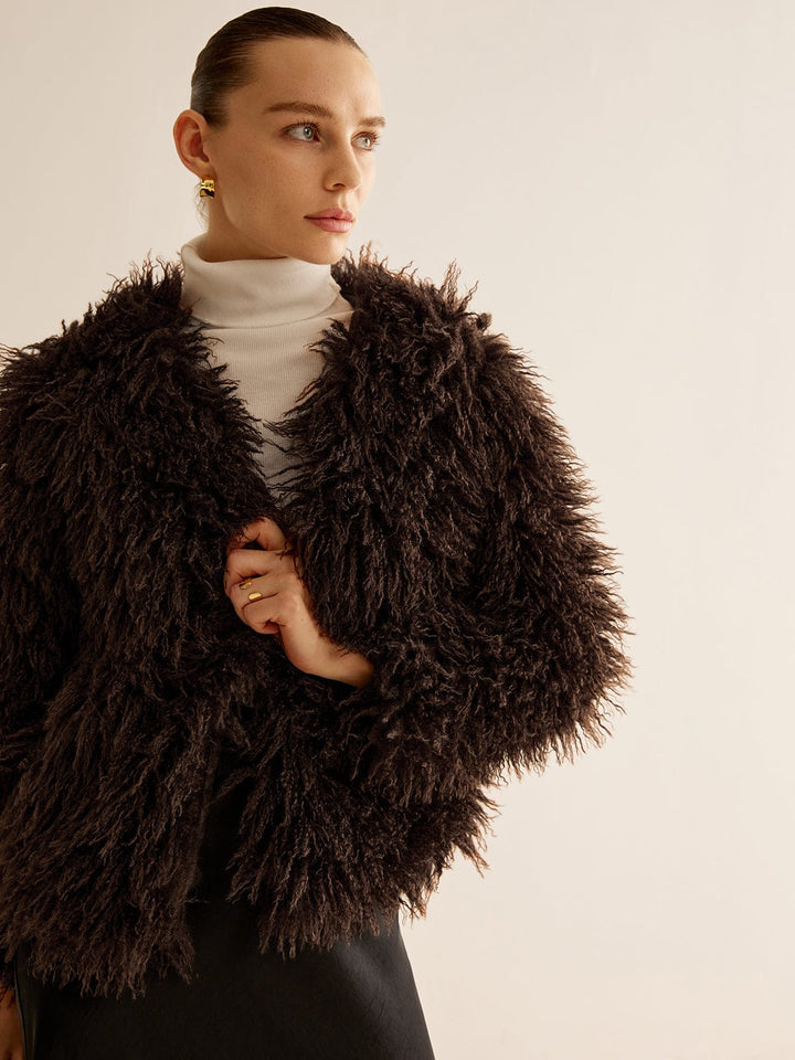 Brown Sydney Luxe Faux Fur Jacket