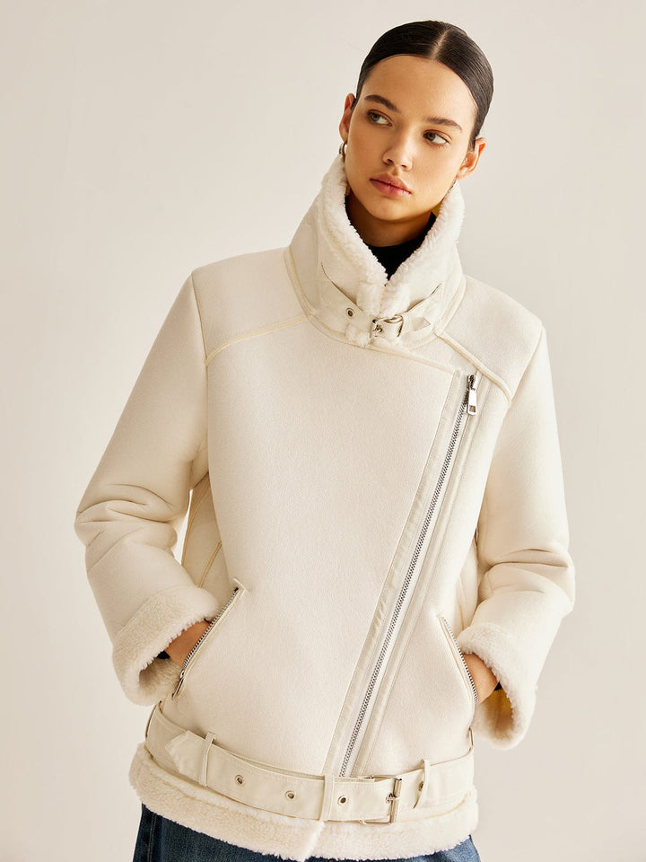 Valencia Faux Shearling Belted Jacket
