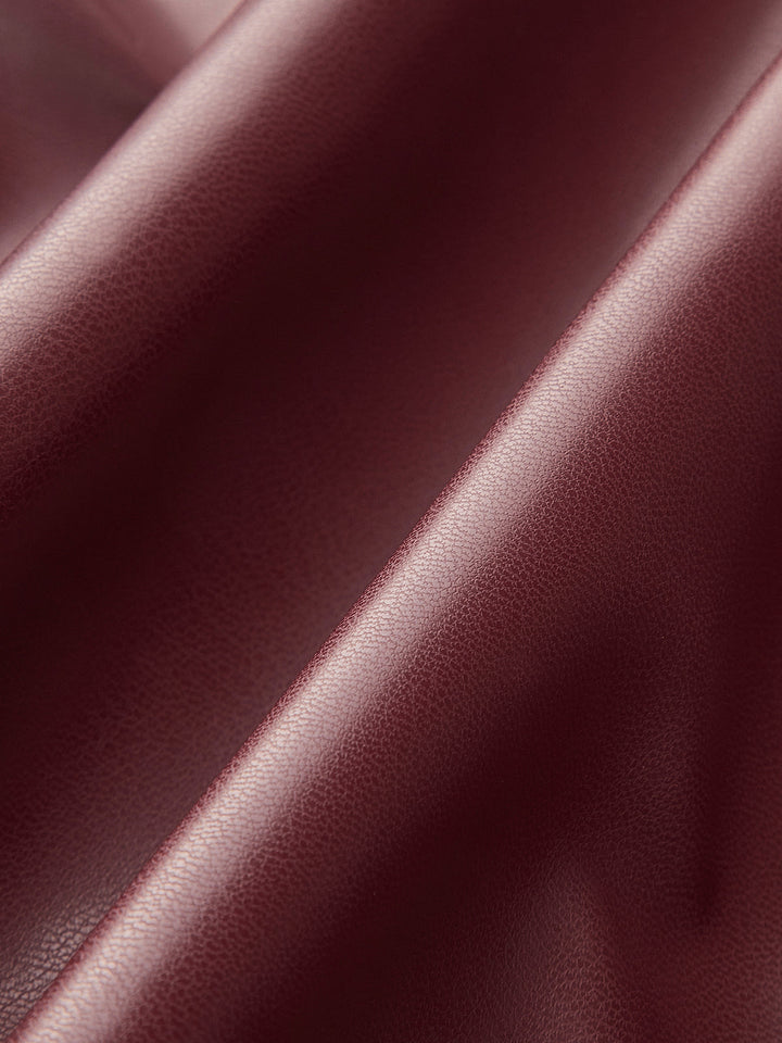 Crimson Faux Leather Draped Top