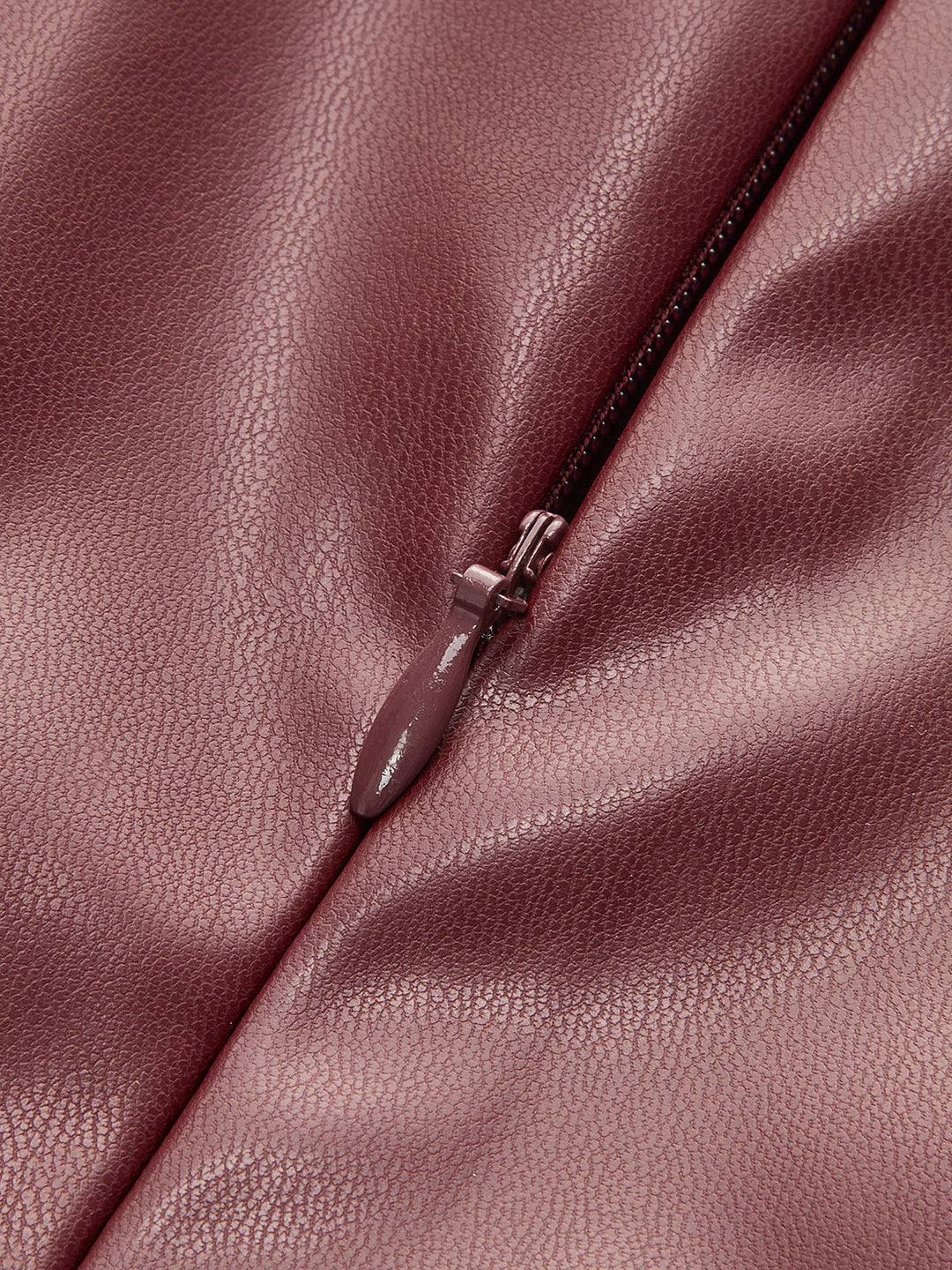 Crimson Faux Leather Draped Top
