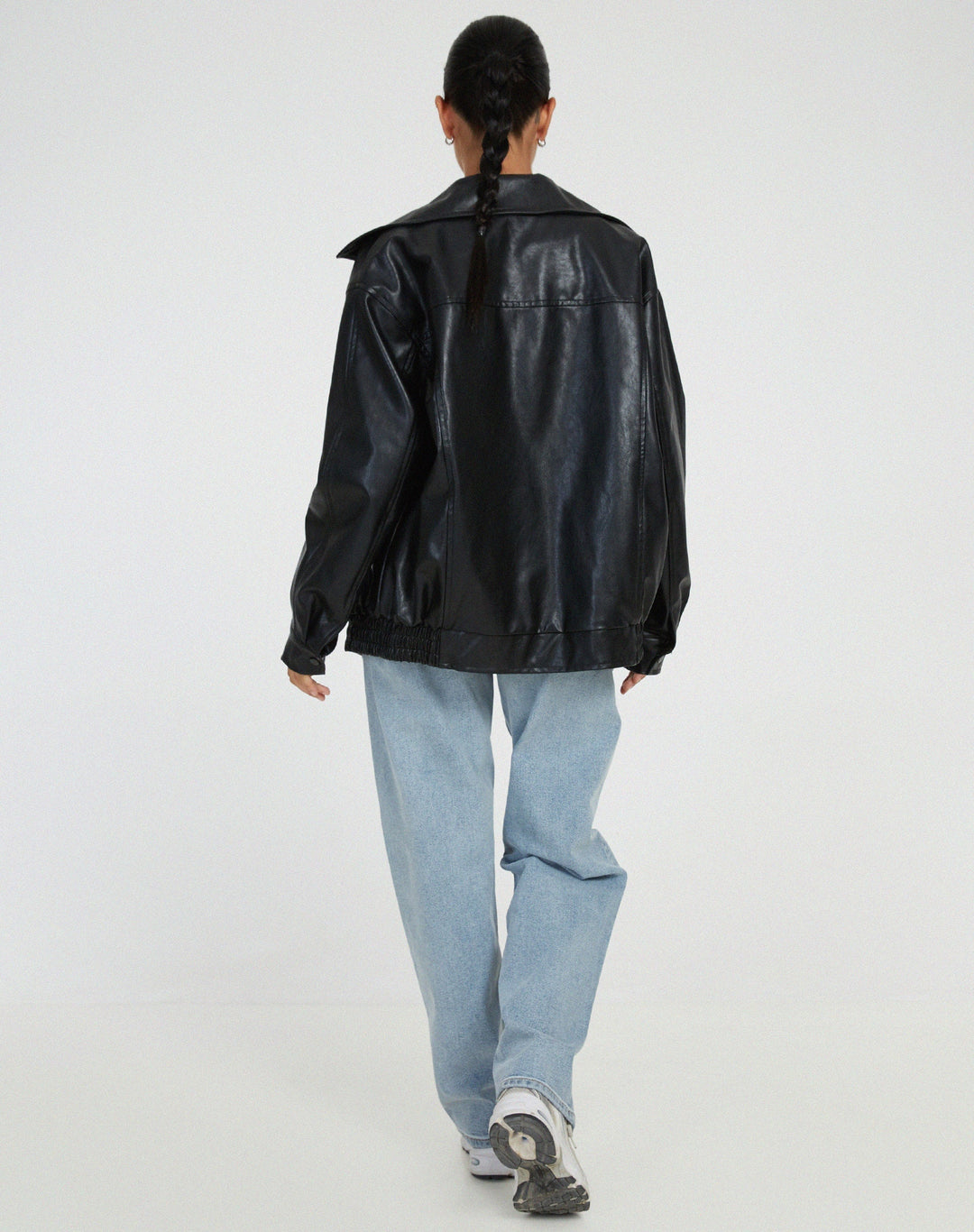 Harlin Oversized PU Zip Jacket