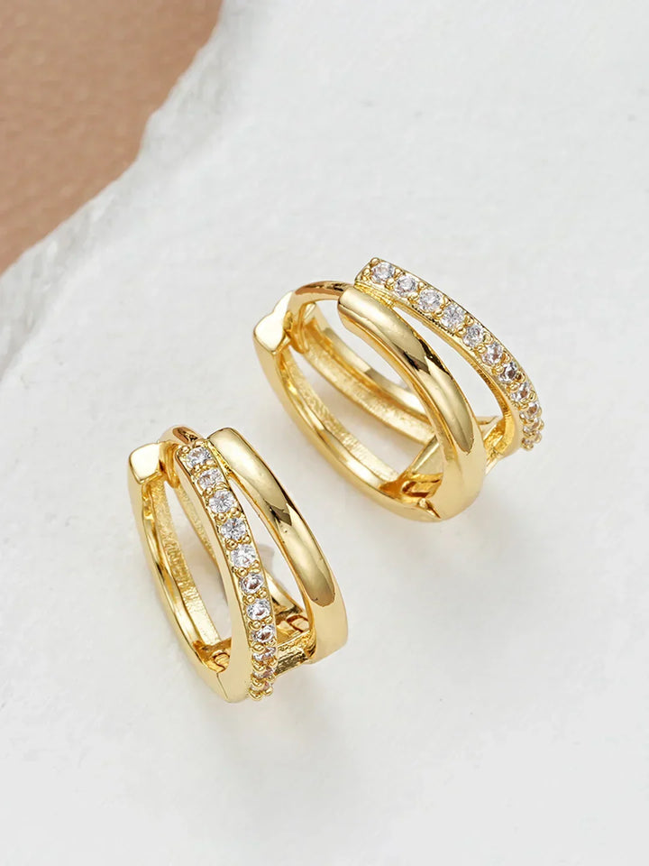 Double Hoop Rhinestone Earrings